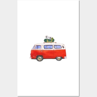 Funny Camping and RV Mini-Bus Posters and Art